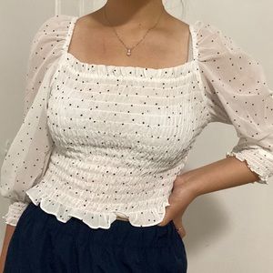 H&M polka dot chiffon blouse